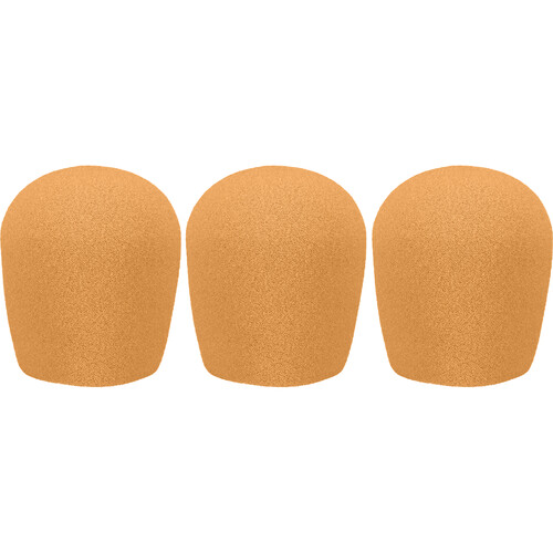 WindTech 900 Series Windscreens for 1-5/8" Diameter Microphones (3 Pack, Orange)