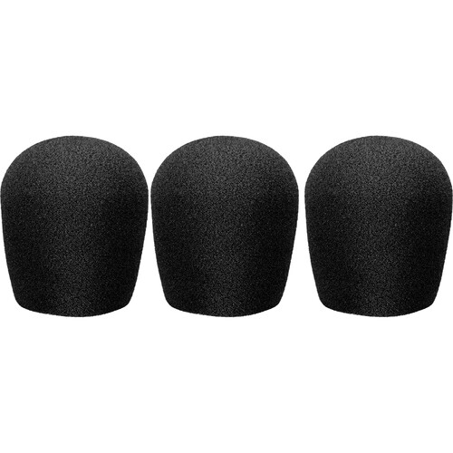 WindTech 900 Series Windscreens for 1-5/8" Diameter Microphones (3 Pack, Black)