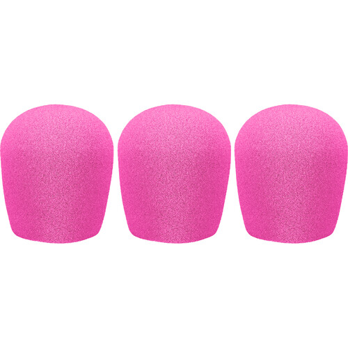 WindTech 900 Series Windscreens for 1-5/8" Diameter Microphones (3 Pack, Neon Pink)
