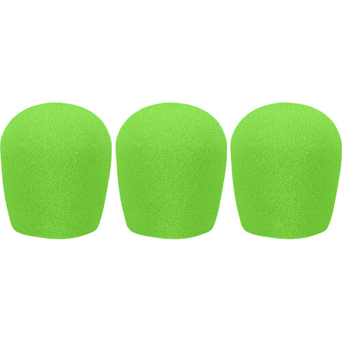 WindTech 900 Series Windscreens for 1-5/8" Diameter Microphones (3 Pack, Neon Green)