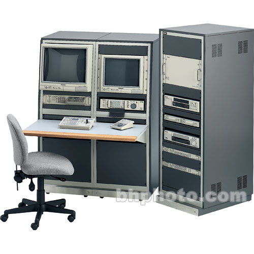 Winsted K8476 Two-Bay Slope Video Console with Rack (System/85 Series)