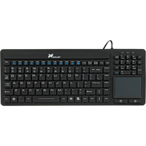 Xcellon Rigid Silicone Wired Keyboard with Touchpad