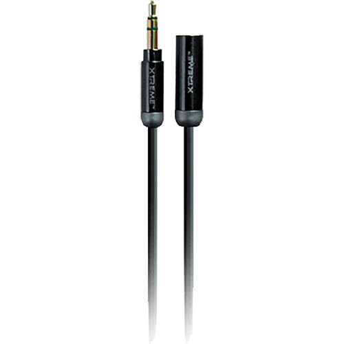 Xtreme Cables Mini 3.5mm Metallic Audio Extension Cable - 6' (Black)