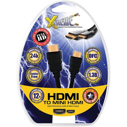 Xtreme Cables Mini HDMI (Type C) Male to HDMI (Type A) Male Cable - 12'