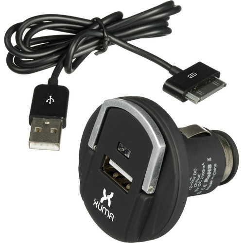 Xuma USB Car Charger with iPad/iPod/iPhone Charge & Sync Cable