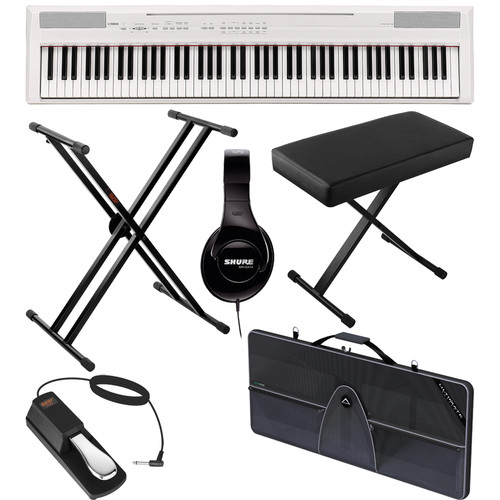 Yamaha P-105 88-Key Piano Value Bundle (White)