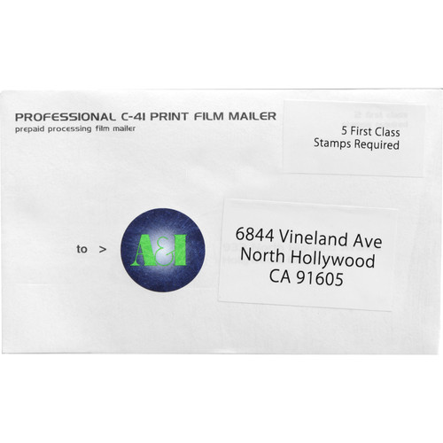 A&I Processing, Printing, and CD Mailer for 120 Color Negative Film