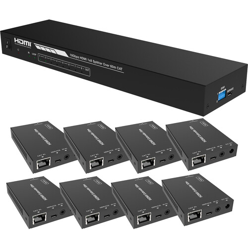 A-Neuvideo 1x8 4K60 HDMI over Cat 6 Extender ANI-0108POE-AU B&H
