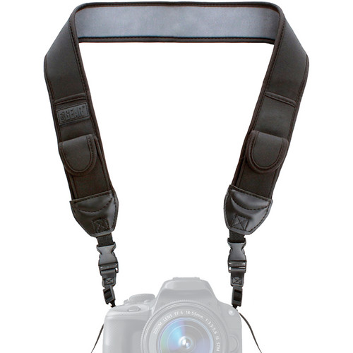 USA GEAR Camera Strap with Adjustable Anti-Slip Neoprene Cushion and Storage Pockets