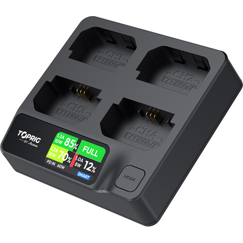 Accsoon TopRig 100W 4-Bay NP-FZ100 Fast Charger