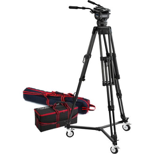 Acebil CS-892 STUDIO T2002C Tripod with CH8(F) Head, Case, Dolly & Dual Handles