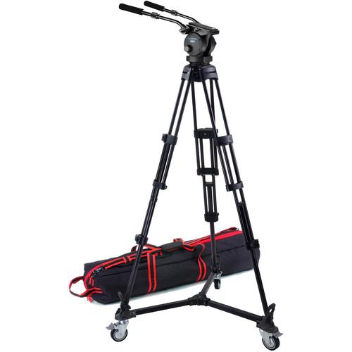 Acebil H60 100mm Fluid Ball Head with Dual Pan Handles and Aluminum Tripod