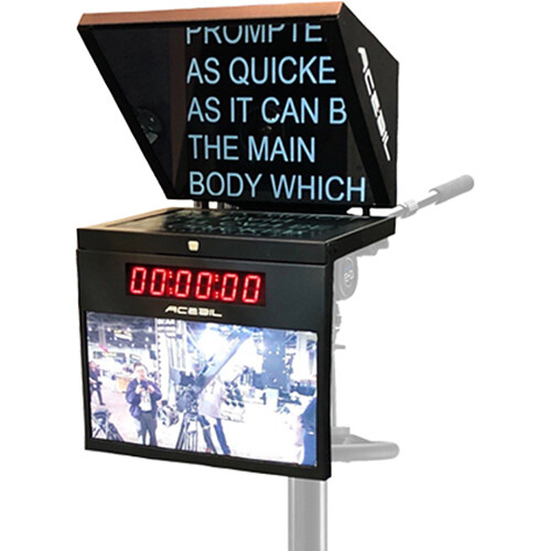 Acebil 17" HB Studio Prompter System with Time Code Clock, Talent Monitor, and Controller