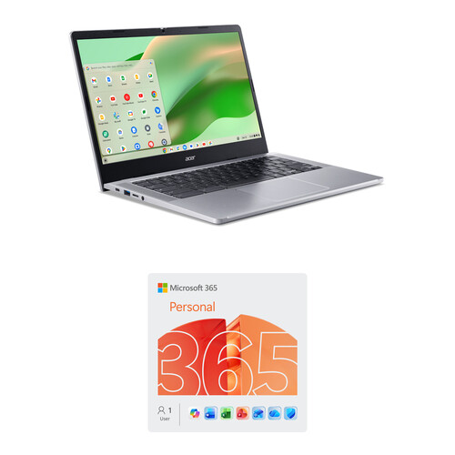 Acer 14" Chromebook 314 and Microsoft 365 Personal Kit (1-User License / 12-Month Subscription / Download)