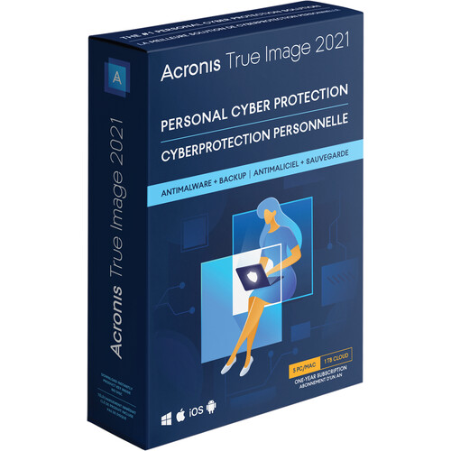 Acronis True Image 2021 (1 Windows or Mac License, 1-Year Subscription, Boxed, Premium Edition)