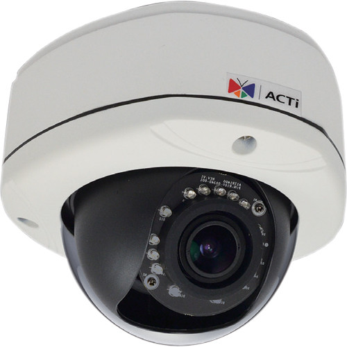 ACTi E84 2MP IR Day/Night Outdoor IP Dome Camera with SLLS, 2-Way Audio Support, & 2.8 to 12mm Varifocal Lens