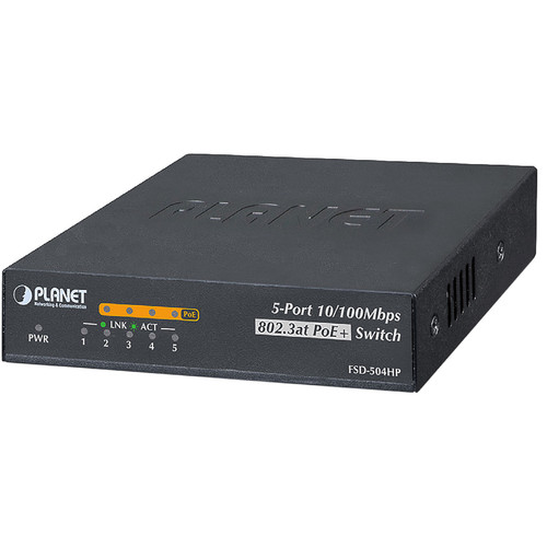 ACTi PPSW-2100 4-Port 802.3at PoE Data Switch (60W PoE Power Budget)
