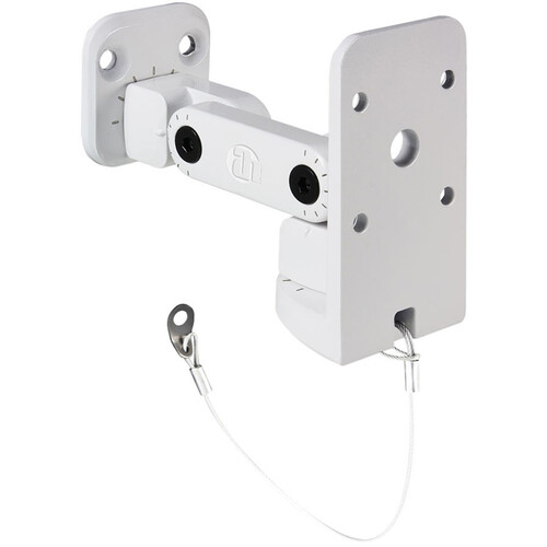 Adam Hall Universal Wall Mount Bracket with Safety Cable (White)