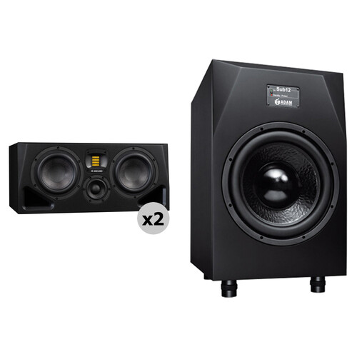 Adam Professional Audio A77H 340W Dual 7" Active 3-Way Midfield Studio Monitor Kit with Sub12 Subwoofer (Pair)