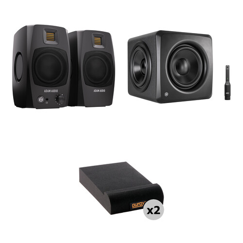 Adam Professional Audio Two D3V Studio Monitors with iLoud Subwoofer and Isolation Pads Kit