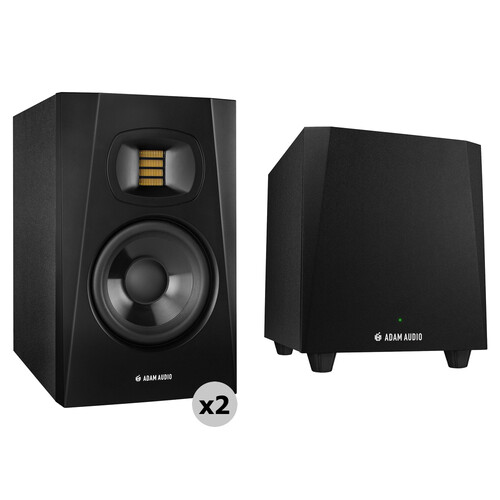 Adam Professional Audio T5V T-Series Active Nearfield Monitors with 130W Subwoofer Studio Kit