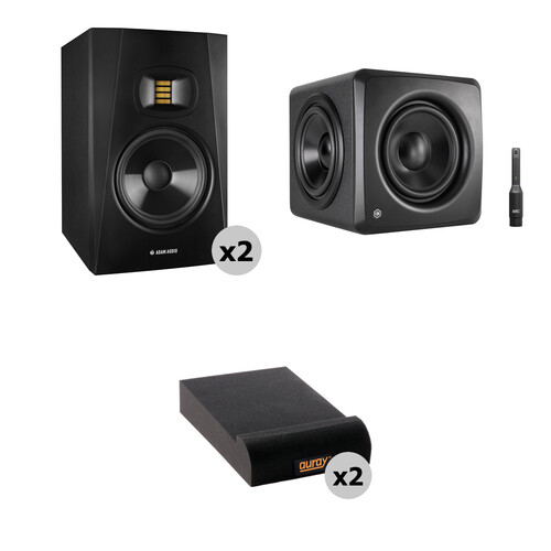 Adam Professional Audio Two T7V Studio Monitors with iLoud Subwoofer and Isolation Pads Kit