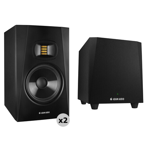 Adam Professional Audio T7V T-Series Active Nearfield Monitors with 130W Subwoofer Studio Kit