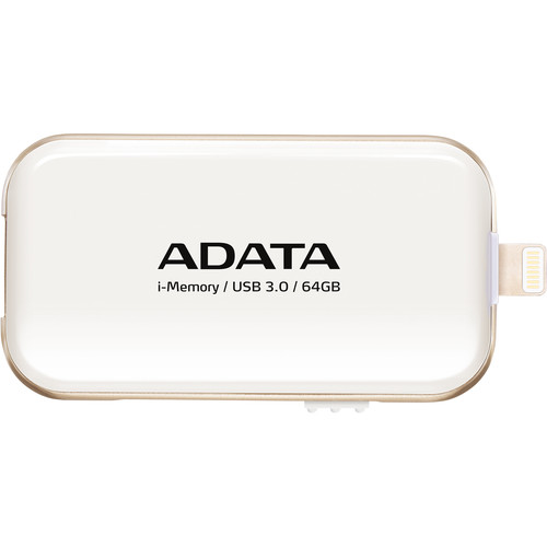 ADATA Technology UE710 i-Memory Flash Drive for Select iPhone, iPad, and iPod Devices (64GB, White)