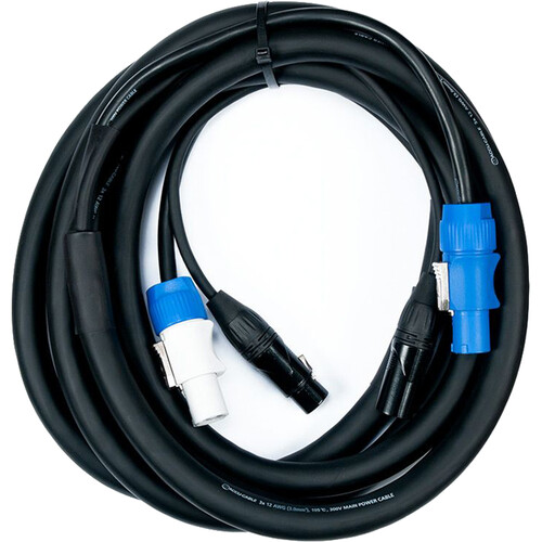 ADJ 3-Pin XLR + powerCON In/Out Combo Link Cable (12')