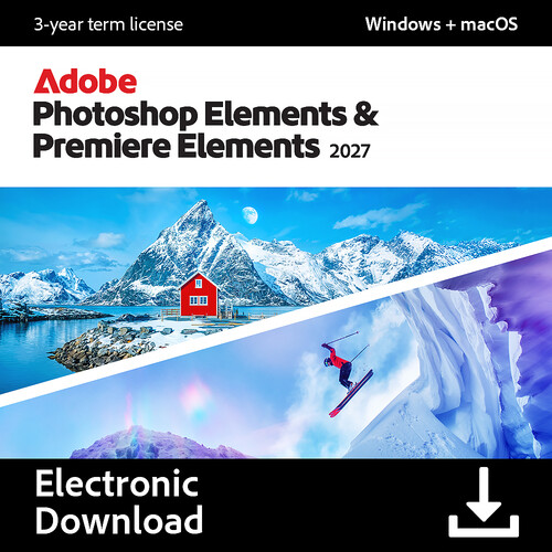 Adobe Photoshop & Premiere Elements 2027 (3-Year License, Download)