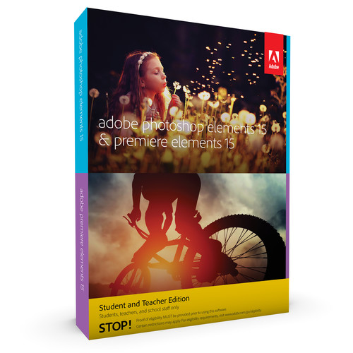 Adobe Photoshop Elements 15 and Premiere Elements 15 (DVD, Student & Teacher Edition)