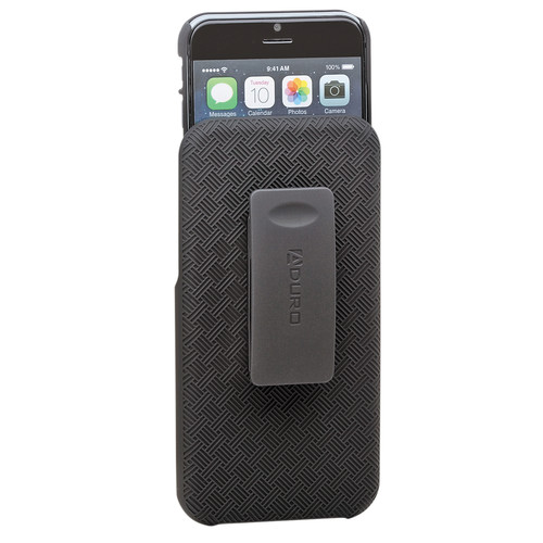 Aduro Shell Holster Combo Case for iPhone 6/6s with Kickstand and Belt Clip (Black)