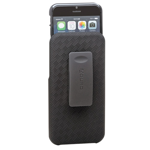 Aduro Shell Holster Combo Case for iPhone 6 Plus/6s Plus with Kickstand and Belt Clip (Black)