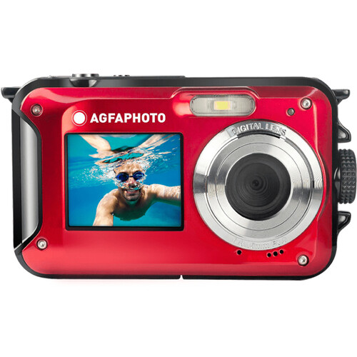 AgfaPhoto Realishot WP8000 Waterproof Dual-Screen Digital Camera (Red)