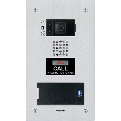 Aiphone IX-DF-HID-I IP Addressable Flush Mount Video Door Station with HID iCLASS Reader for IX Series Video Intercom Systems