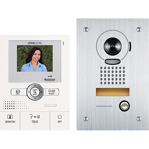 Aiphone JKS-1ADF Pan/Tilt/Zoom Hands-Free Color Video Intercom Set with Flush-Mount Door Station