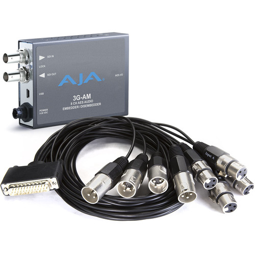 AJA 3G-AM 8-Channel AES Embedder/Disembedder with XLR 3G-AM-XLR