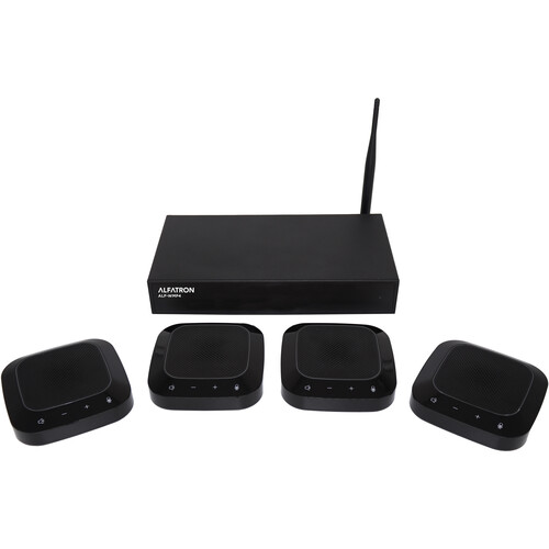 Alfatron WMP4 Wireless Conference System with 4 Boundary Microphones (2.4 GHz)