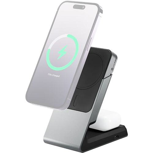 ALOGIC Matrix 2-in-1 Magnetic Smartphone/Earphone Charging Dock (Black)