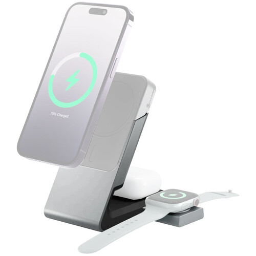ALOGIC Matrix 3-in-1 Magnetic Charging Dock with Apple Watch Charger (Black)