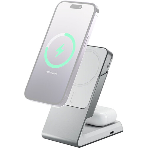 ALOGIC Matrix 2-in-1 Magnetic Smartphone/Earphone Charging Dock (White)