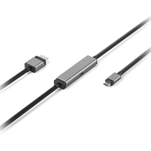ALOGIC Ultra USB-C Male to HDMI Male Cable with Power Delivery Passthrough (6.6", Space Gray)