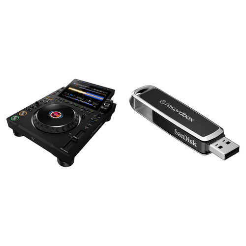 AlphaTheta CDJ-3000X Professional DJ Player Kit with Flash Drive (Black)