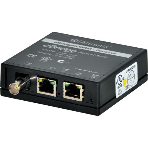 ALTRONIX EoC or Long Range Ethernet Single Port Receiver, 100Mbps, Passes PoE/PoE+