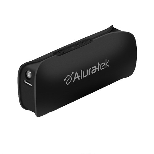 Aluratek 2600 mAh Portable Battery Charger with LED Flashlight (Black)
