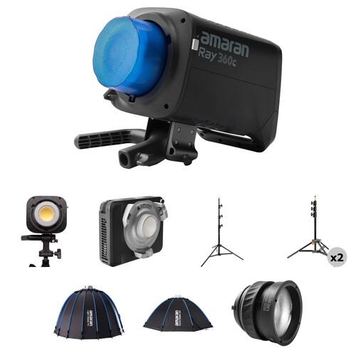 amaran LED Monolights with Modifiers and Stands (3-Light Kit)