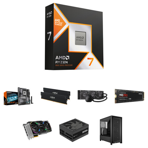 AMD Ryzen 7 9800X3D Mid-Tower Desktop Computer Builder's Bundle