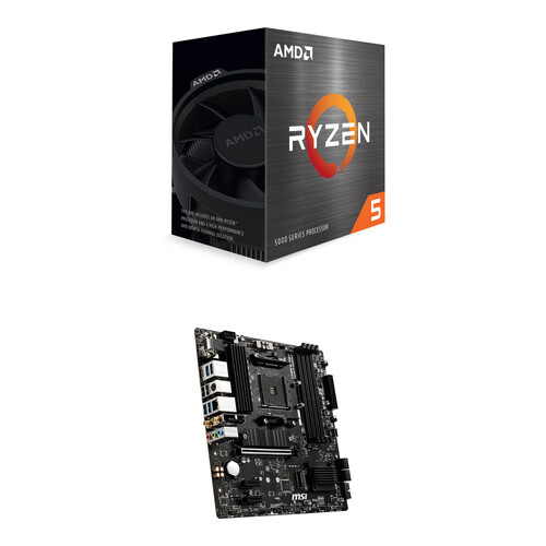 AMD Ryzen 5 5500 6-Core Processor & B550M PRO-VDH WIFI Motherboard Kit