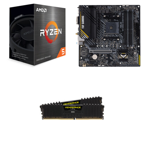 AMD Ryzen 5 5500 with ASUS TUF GAMING A520M-PLUS WIFI & Corsair 32GB VENGEANCE DDR4-3200 Combo