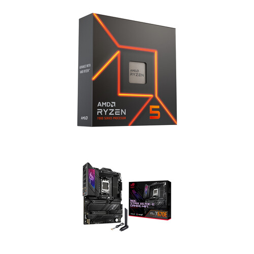 AMD Ryzen 5 7600X 4.7 GHz Six-Core AM5 Processor & ASUS ROG STRIX X670E-E GAMING WIFI ATX Motherboard Kit